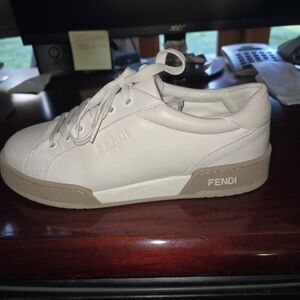 Fendi Women's Cream and Tan Sneakers